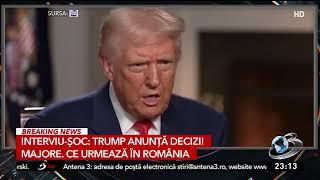 Interviu-şoc: Trump anunţă decizii majore. Ce urmează în România