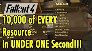 10,000 of EVERY crafting resource in 1 second - Fallout 4 - xBeau Gaming