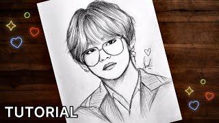 How To Draw BTS V (Taehyung)| Step by Step Tutorial | Pencil Drawing | Artholic