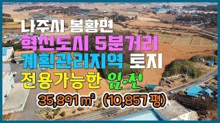 [Any의114부동산] #204 나주시 봉황면 혁신도시 인근 계획관리지역 100%전용가능하고 사업부지로 적합한 토지 10,000평 매매.