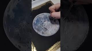 Painting the moon with gouache  (fast version) #art #artist #painting #moon #artwork #original