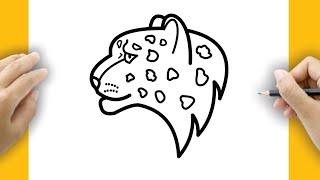 How to draw a snow leopard head easy