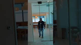 Geze automatic sliding door with slim door profiles