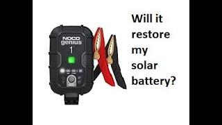 NOCO GENIUS 1 review restore repair low battery capacity for cheap solar deep cycle bat results