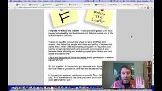 Network Marketing Training | Video 6 | "The Letter F"
