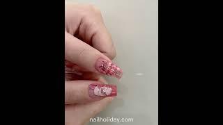 Lolita bunny nail  sticker from nailholiday com @nailholiday #nailtutorial #nailstickers