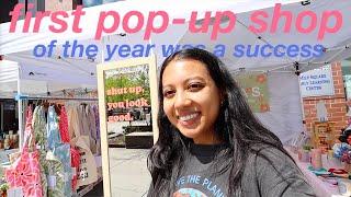 the first pop-up shop of the year! // earth day market, how I set up my vendor booth, vlog