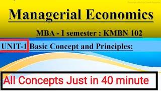 MBA 1st semester Managerial Economics Unit- 1st full Revision || Managerial Economics Unit 1st