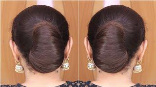 Beautiful! Only Rubber Band Juda Hairstyle For Long Hair | PERFECT juda Bun Hairstyle For Daily Wear