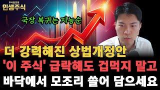 상법개정안 더 강력해진다, '이 주식' 급락해도 겁먹지 말고 바닥에서 모조리 쓸어 담으세요. 국장 복귀는 지능순입니다 [인생주식]