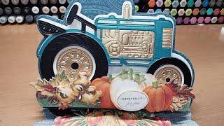 HSN Anna Griffin 3D Tractor easel die set, let's make a card!