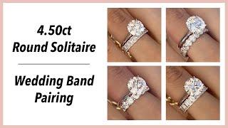 4 Different Ways to Wedding Band with 4.50ct Round 4 Prong Cathedral Solitaire