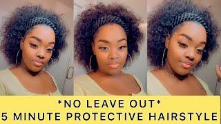 *NO LEAVE OUT* Cute 5 MINUTE Protective Hairstyle for NATURAL or RELAXED hair!! |@Tatiaunna1