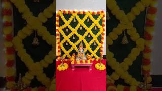 Ganesh Pooja Background Decoration at Home #shortvideo