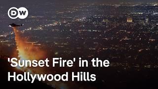 LA wildfires update: Iconic landmarks threatened by new Hollywood Hills 'Sunset Fire' | DW News