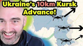 Advanced Drone Tactics Propel UKR 10km Deeper in Kursk!