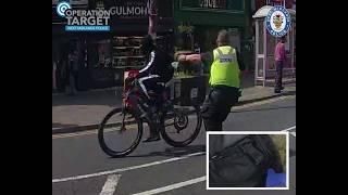 Watch: Incredible moment officer tackles e-bike rider and recovers gun