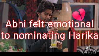 abhi emotional to nominated harika