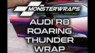 Monsterwraps | Audi R8 Spyder Avery Gloss Roaring Thunder vinyl wrap!