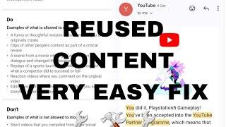 REUSED CONTENT FIX EASY & SIMPLE GAMING CHANNEL NOW MONETIZED #reusedcontent #fix #youtubegamer