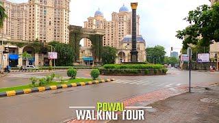 4K Virtual Walking Tour through Hiranandani Gardens Powai on a Rainy Morning | Mumbai