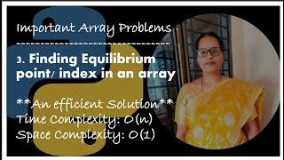 3. Equilibrium Point/ Index in an array