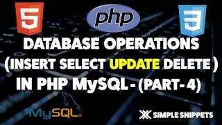 PHP Update Data in MySQL Database - Database Operations in PHP MySQL