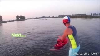 wakeboarden en kneeboarden achter maxum 1900 in hasselt,overijssel 2016