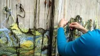 Weaving a large scale tapestry. Memories of a Birch Tree