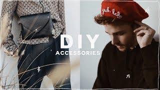 DIY TUMBLR CLOTHING + HACKS (2018) - Belt Bag, Fanny Pack + Embroidered Beret // Imdrewscott