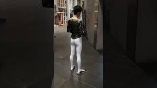 Ballet boy goes to a dance competition in white tights