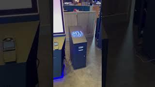 New kiosk and advertisement monitor added to entrance at dave and busters Fresno during renovation