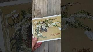 Christmas glitter snow card #christmasart #papercrafts #mixedmedia