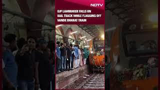 BJP Lawmaker Falls On Rail Track While Flagging Off Vande Bharat Train