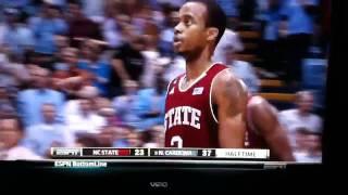 Lorenzo Brown North Carolina State 3/4 court shot