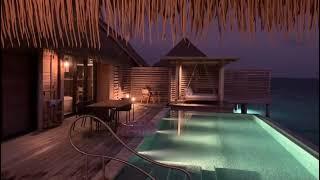 Waldorf Astoria Maldives Ithaafushi Overwater Pool Villa at Night 2022