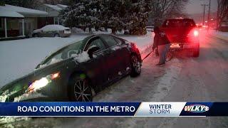 Road conditions cause problems for drivers in the Louisville Metro