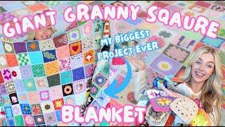 Crocheting my biggest project ever- community project result /giveaway bags *granny square OVERLOAD*