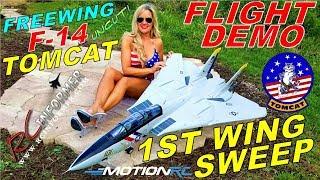 FREEWING F-14  TOMCAT 2nd Fight  & 1st wing sweep Flight By: RCINFORMER