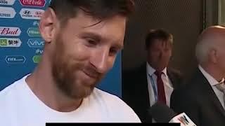 Lionel Messi wore a ribbon from a reporter as a lucky charm against Nigeria