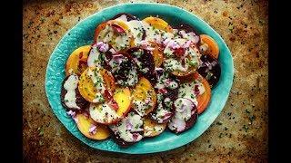 Roasted Beet Salad with Tahini Lemon Sauce