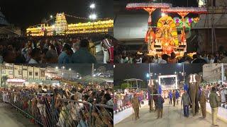 Heavy Devotee Rush For Karthika Pournami Garuda Seva At Tirumala Temple