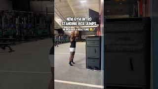 66” Standing Box Jump + Reactions  #athlete #jump #shorts #youtubeshorts