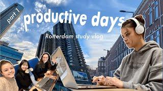 Productive days at Erasmus University Rotterdam | studying as an exchange student, exam prep, part 1
