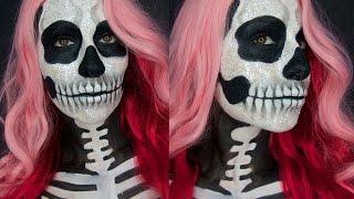 Skull Make-up | Glitter Skeleton Face Paint Tutorial | Gia Vittoria