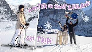 WINTER IN SWITZERLAND! Learn To Ski & Sled With Me!