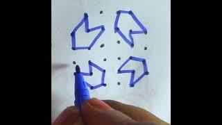 Easy Kolam for daily use for kids and Beginners Small Kolam Easy muggulu #shorts #rangoli #kolangal