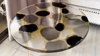 Resin Art Tutorial! Amazing Golden leopard Table Made of Epoxy Resin.