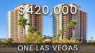 Inside a 2 bedroom unit on the 13th floor at ONE LAS VEGAS!