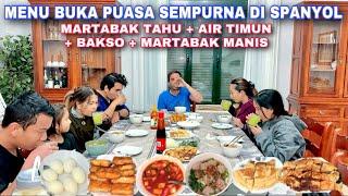 MENU BUKA PUASA SEMPURNA DI SPANYOL. BAKSO + MARTABAK TAHU + AIR TIMUN + MARTABAK MANIS 